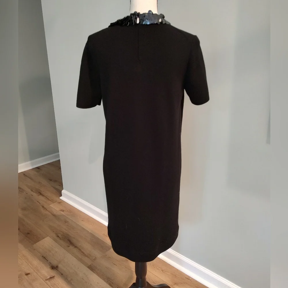 Tory Burch Sequin-embellished Merino Wool-blend Midi Dress Black Office NWOT S